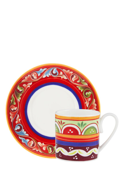 Carretto Isola Fine Porcelain Coffee Cup & Saucer
